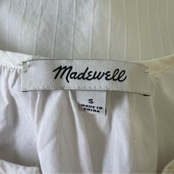 Madewell Embroidered Bohemian Floral Short Sleeve Embroidered Blouse Size Small - Picture 6 of 7